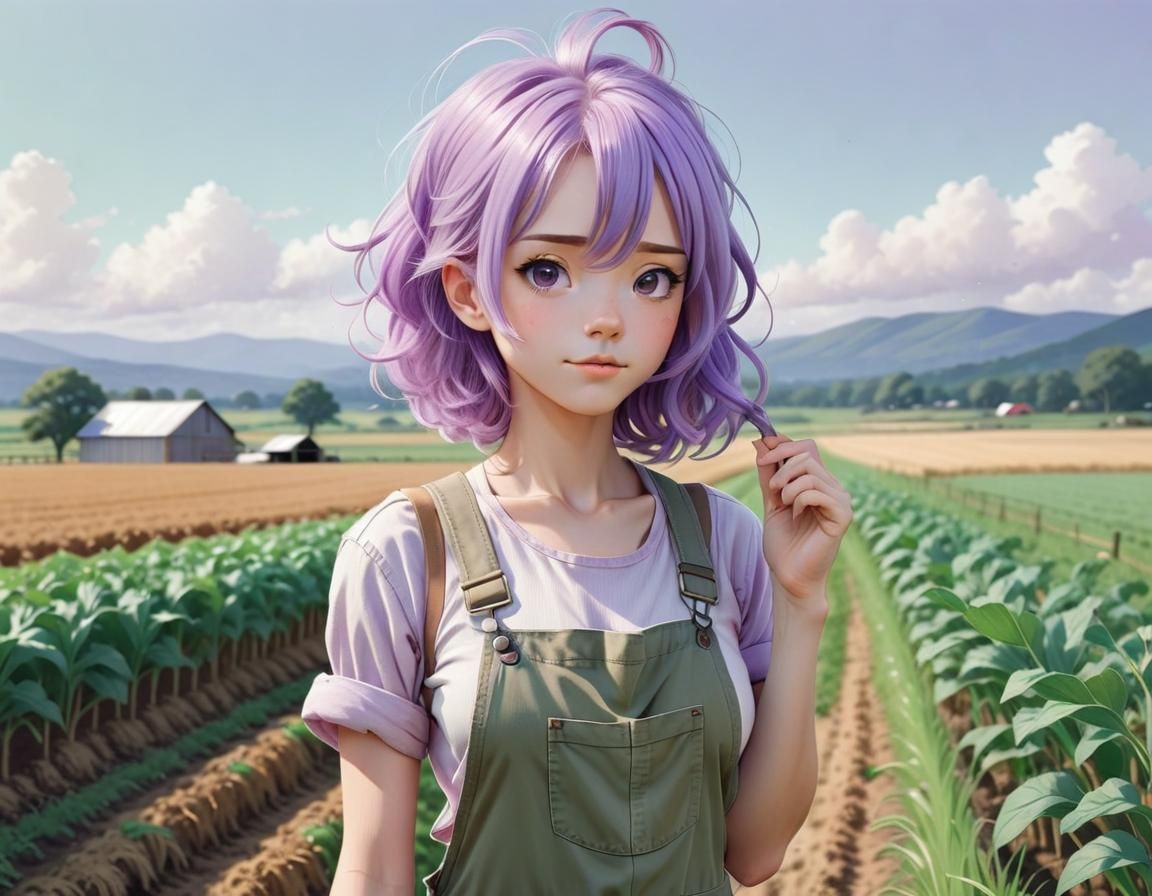 Manga Farmer in Savannah with Pastel Palette