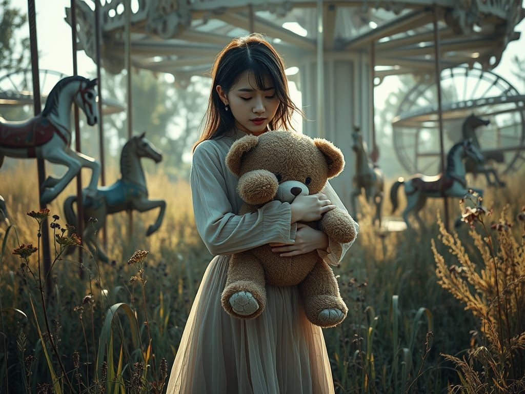 K-Pop Idol Lost in Faded Memories of Abandoned Amusement Par...