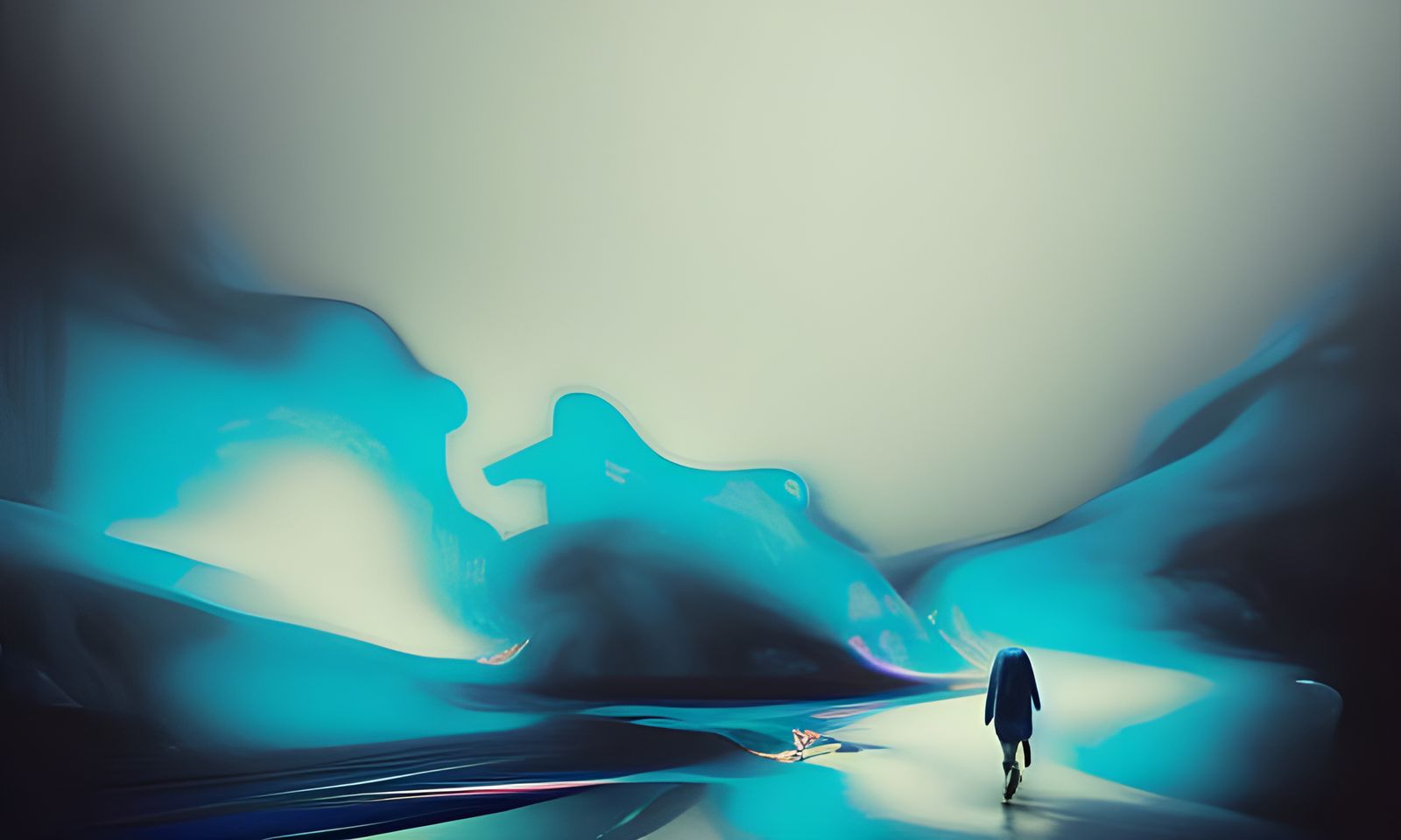 Blue and Black Gradient Ashcan School Concept Art