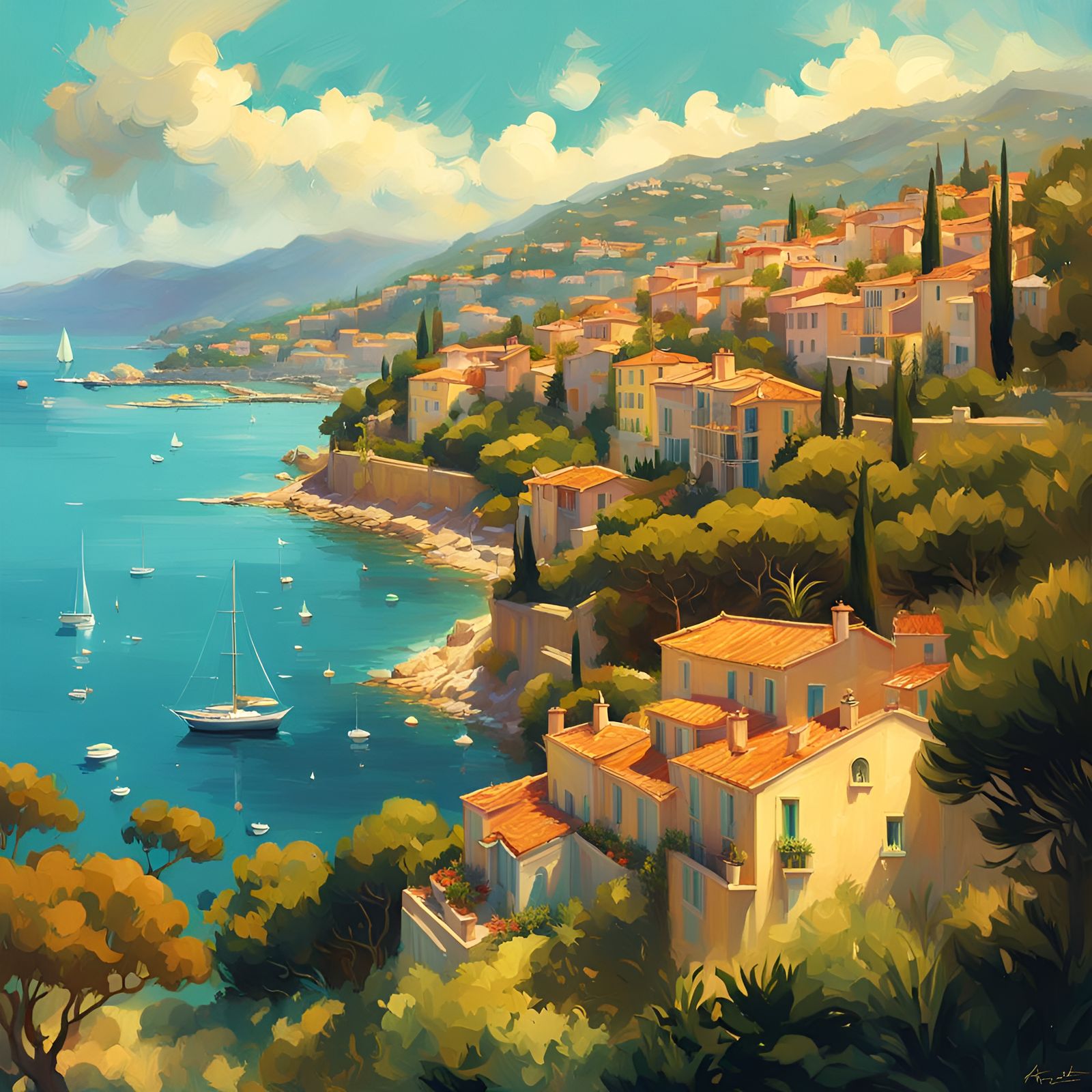 Cap Ferrat Painting: French Riviera Neo-Romanticism