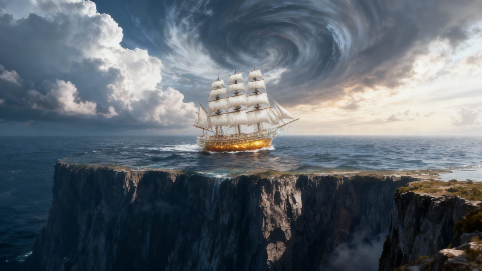 Photorealistic Amber Clipper Ship