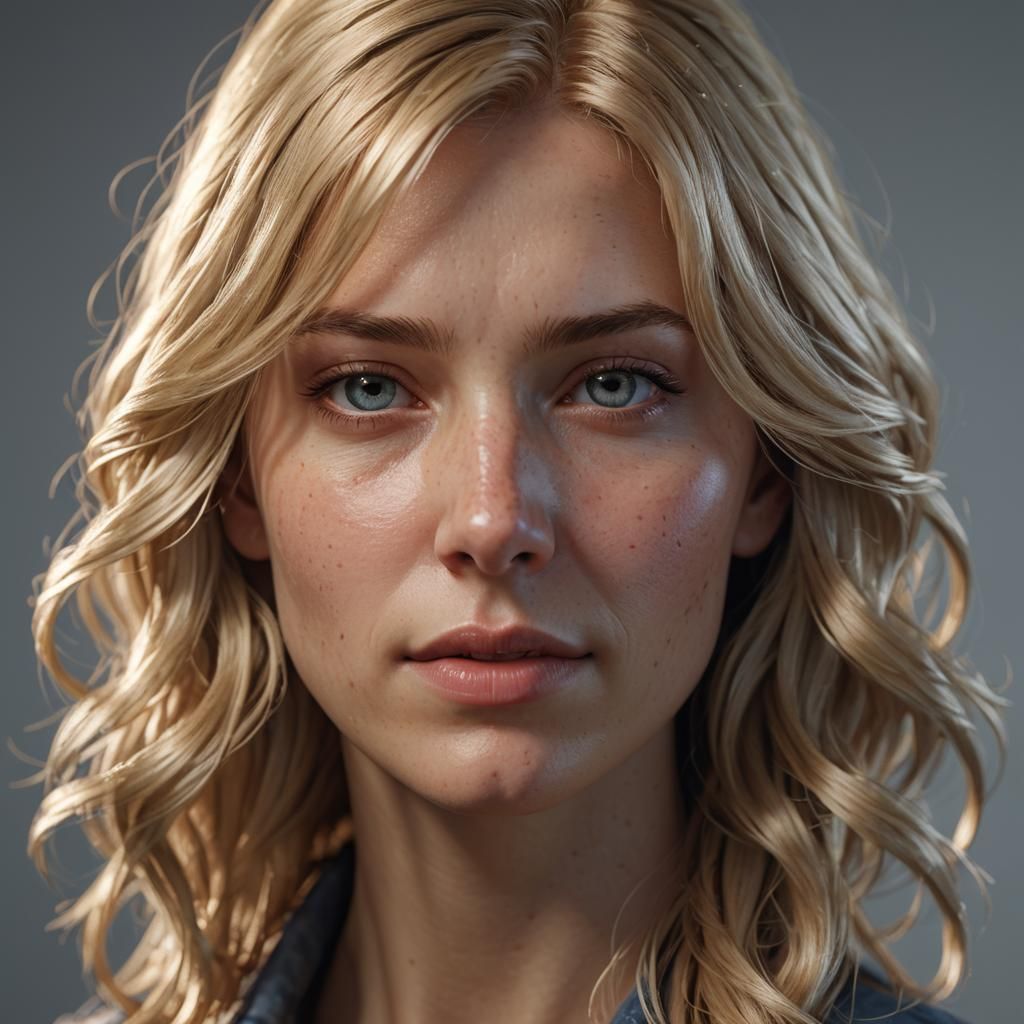 Detailed Portrait of a Blond Woman in 16k