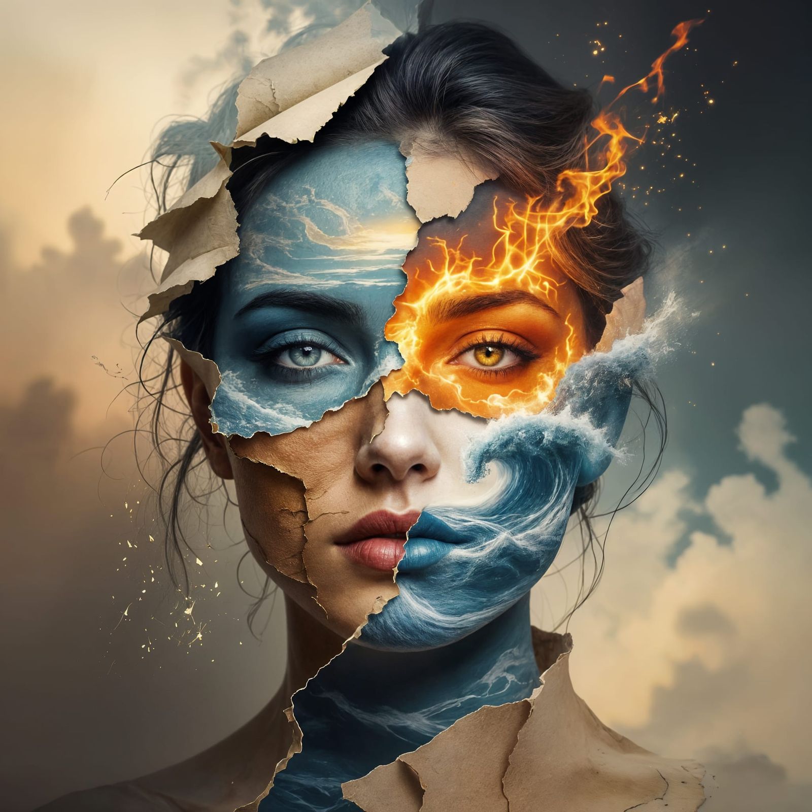 Face Formed From Elemental Paper Layers