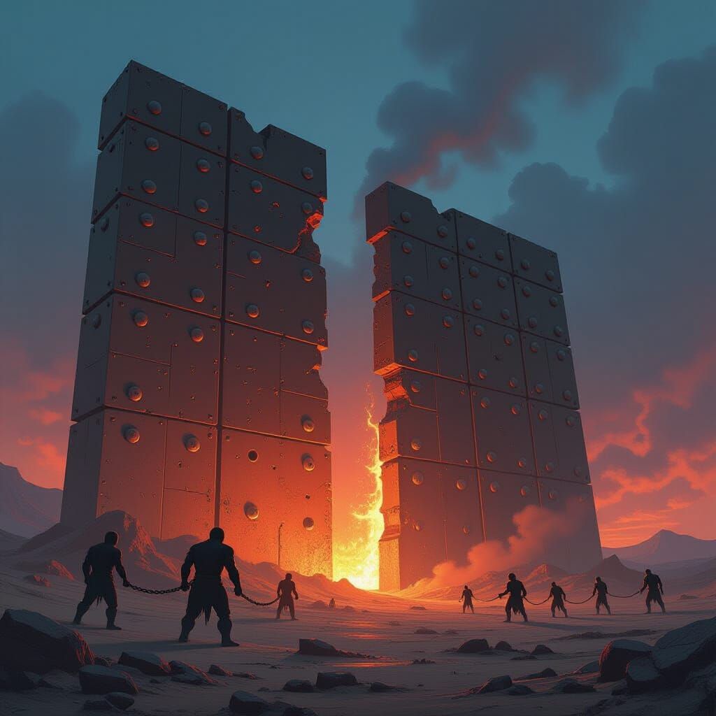 Mythic Steel Wall in Barren Wasteland