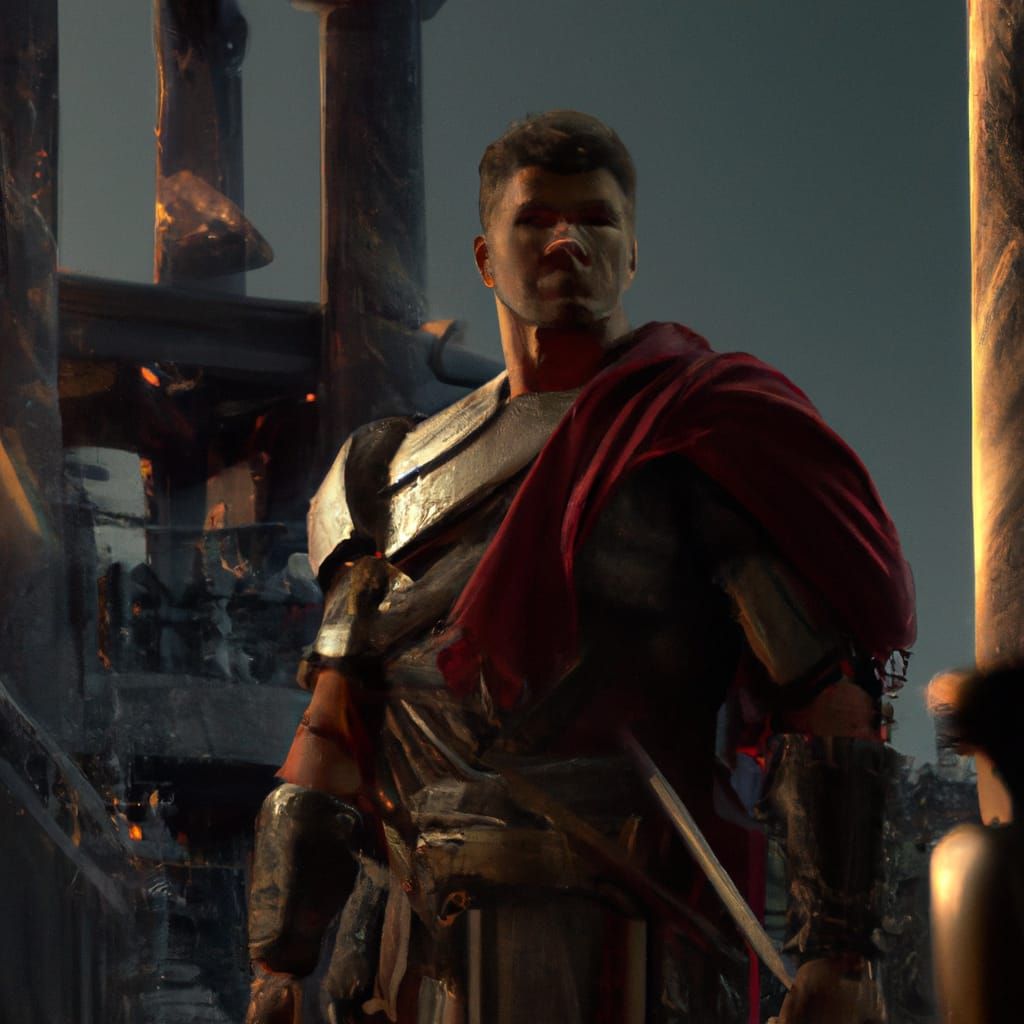 Caesar with Legion X: Dark Fantasy Concept Art