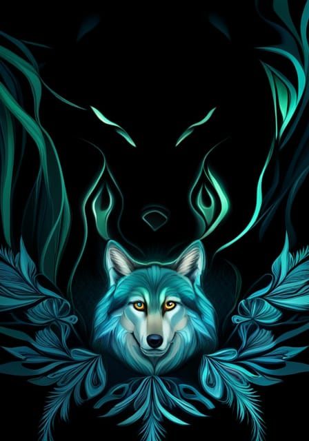 Intricate Dreamcatcher with Peacock Feathers and Wolf