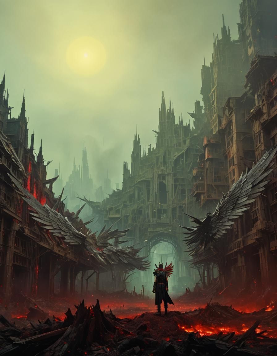 Zephyrus in Post-Apocalyptic Ecopunk Forest, Surrealism