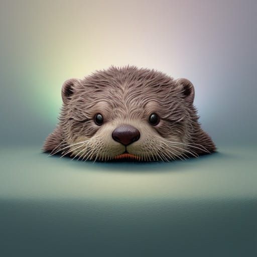 Cozy Otter Cuddles its Favorite Teddy Bear