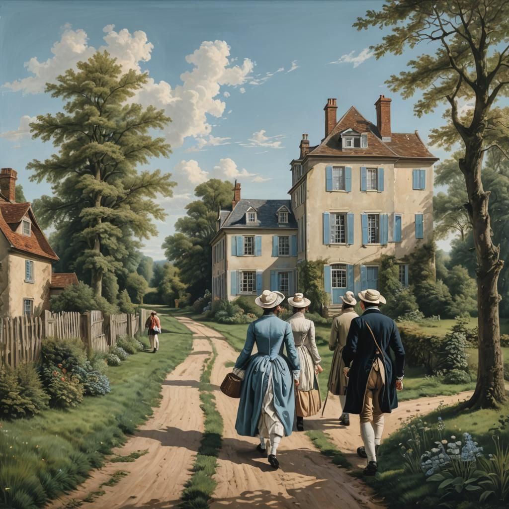 18th Century Friends Stroll to Glass House