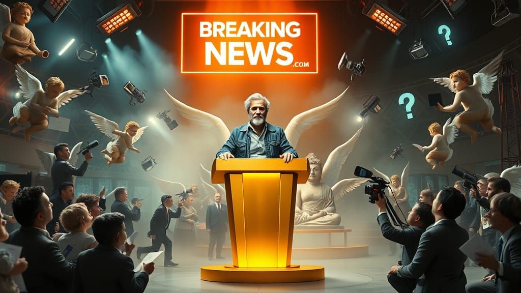 God Shrugs at Celestial Chaos in Breaking News Scene