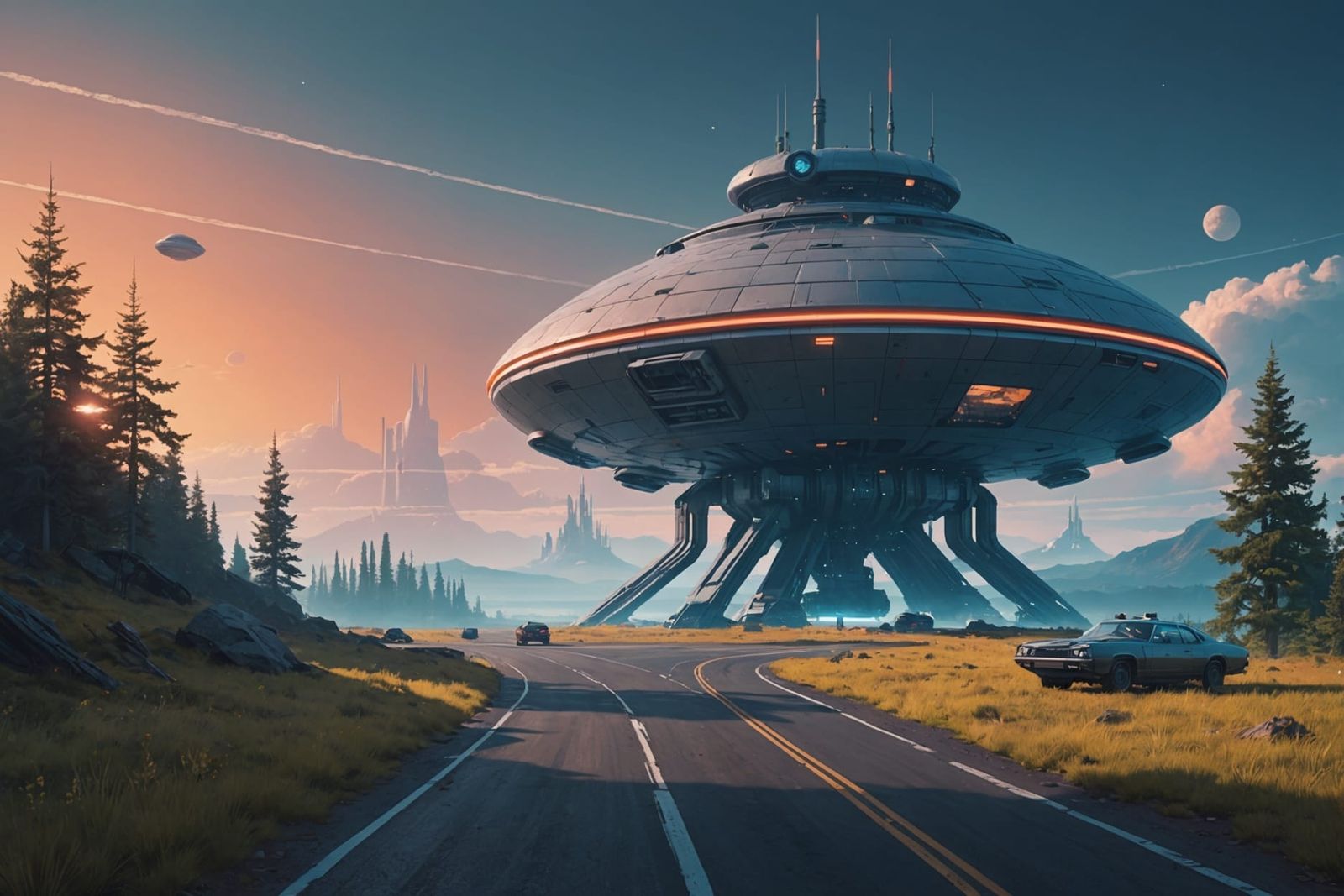 Ethereal Sci-Fi Landscape in Detailed Digital Art