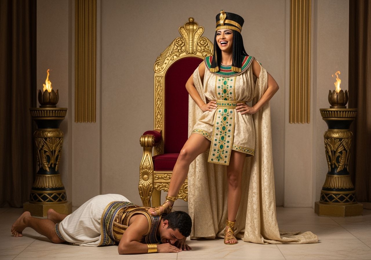 Egyptian Queen in Throne Room: Professional Photography