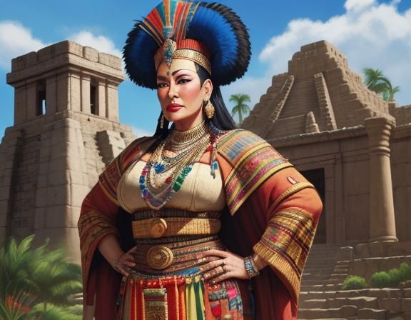 Yma Sumac in Inca Dress: Retro Cinematic Art