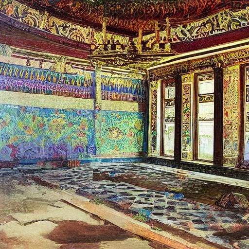 Abandoned Temple: Serebriakova and Warhol Inspired Art