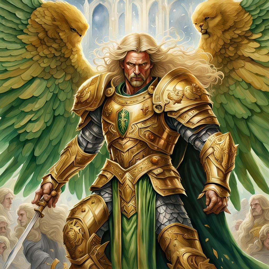 Sanguinius with Lion Face: A Golden Renaissance Angel