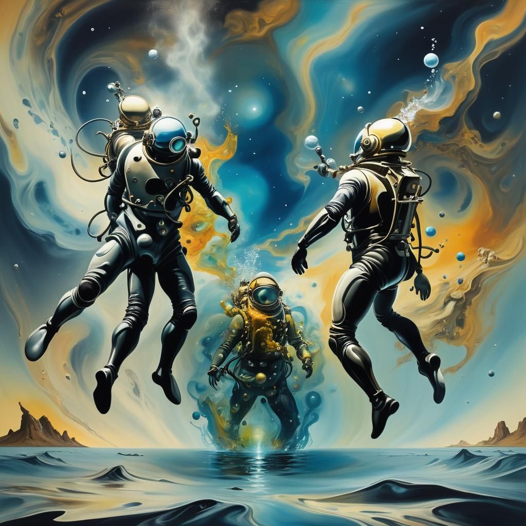 Surreal Space Odyssey in Melting Liquid, Inspired by Salvado...