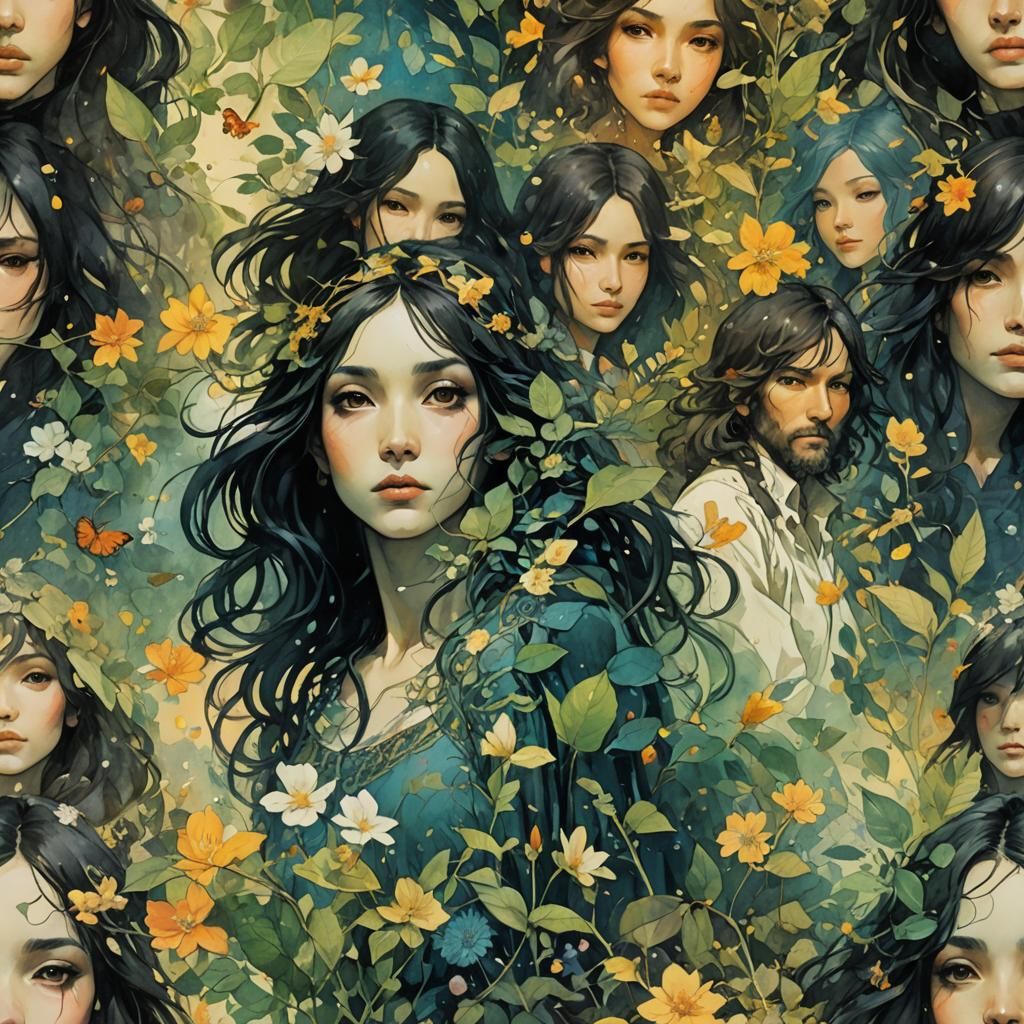 Beatles Record Sleeves at Dawn: Watercolor Concept Art