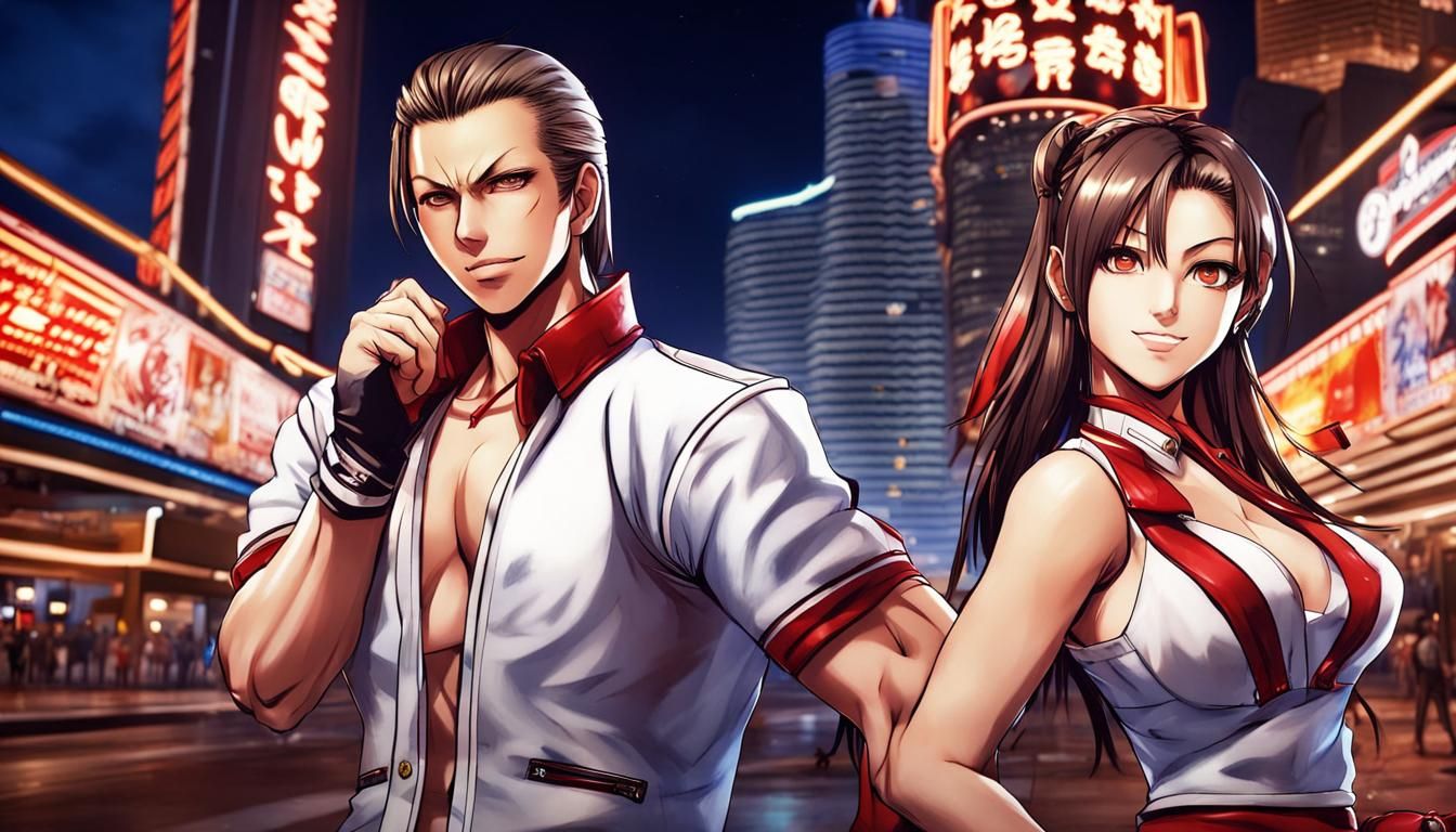 Mai Shiranui and Andy Bogard in Las Vegas