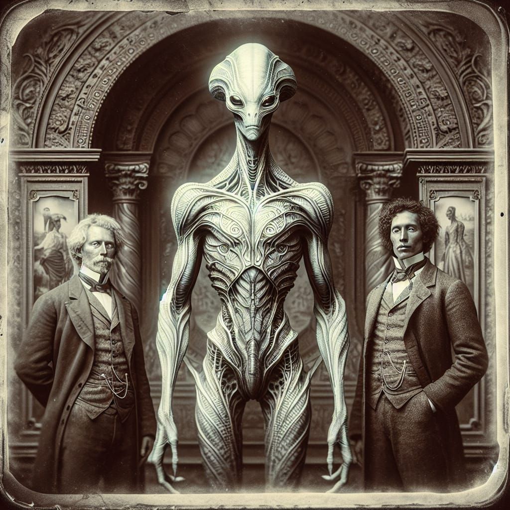 Rectilian and 1800s Men in Vintage Polaroid Style