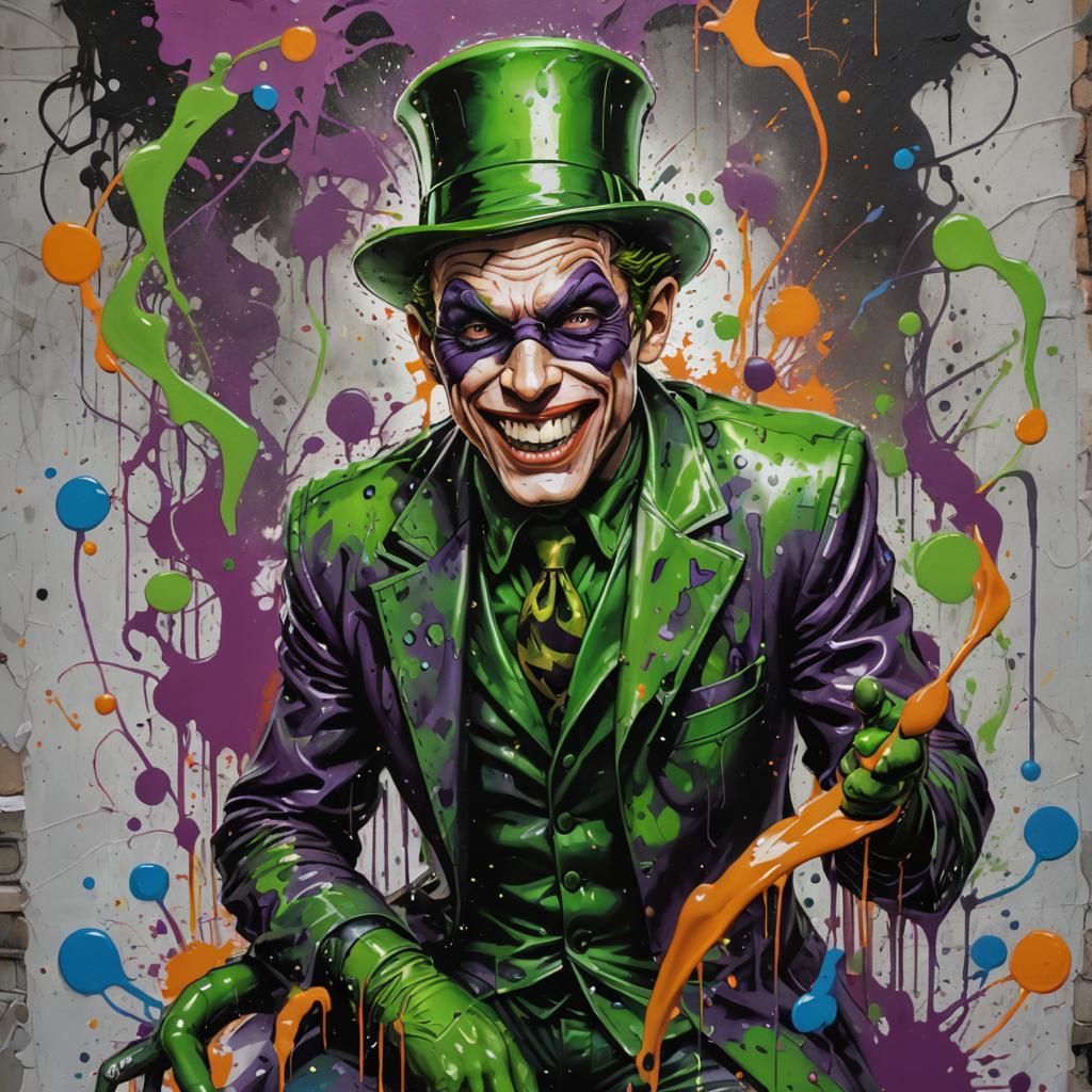 Riddler Victorious in Graffiti Pop-Art Style