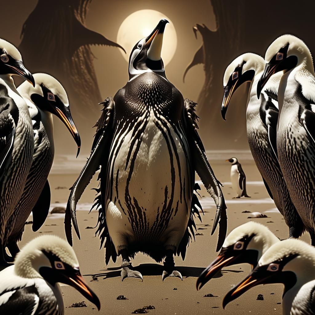 Lovecraftian Horror: Daemon, Spawn, and Penguin in Sepia