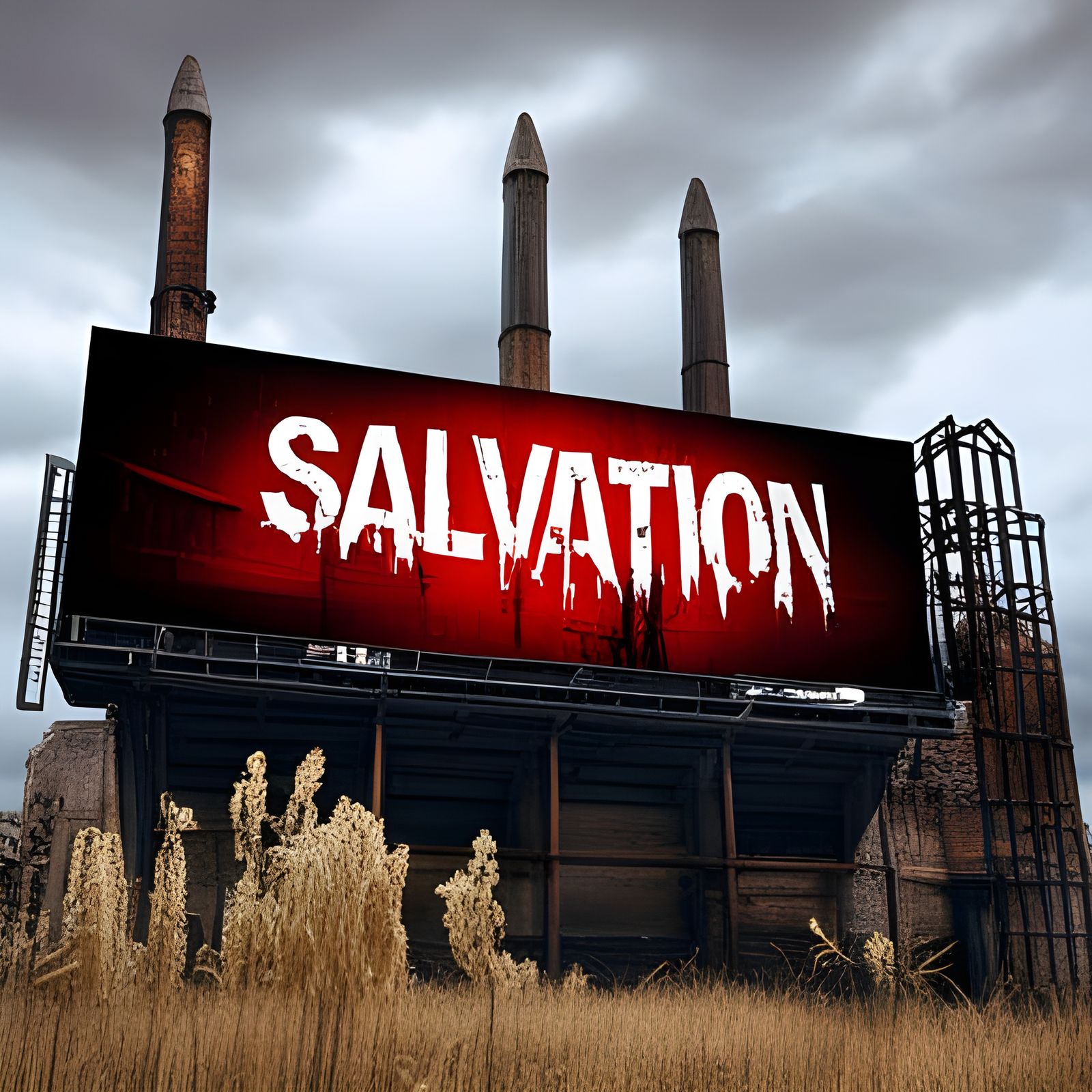 Post-Apocalyptic Billboard Offers Bleak Salvation