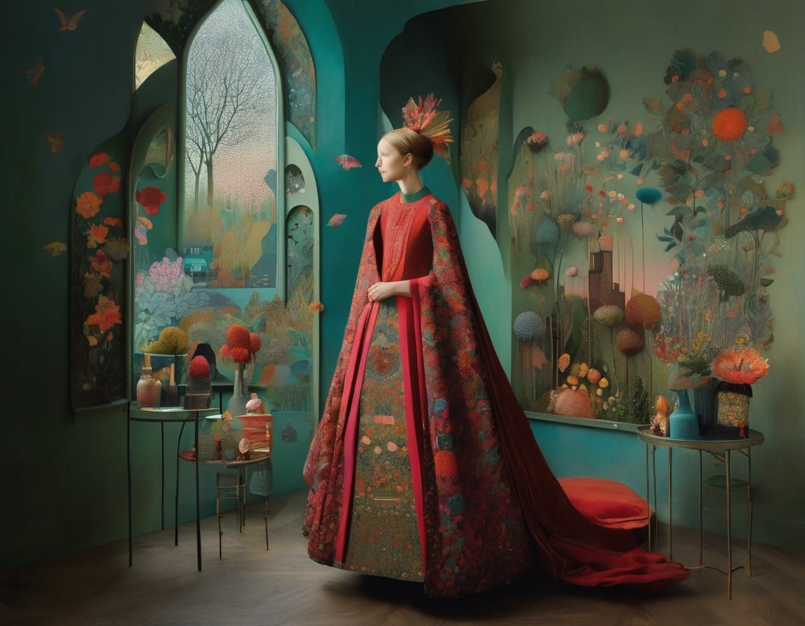 Vibrant Joyful Landscape in Pastel Colors