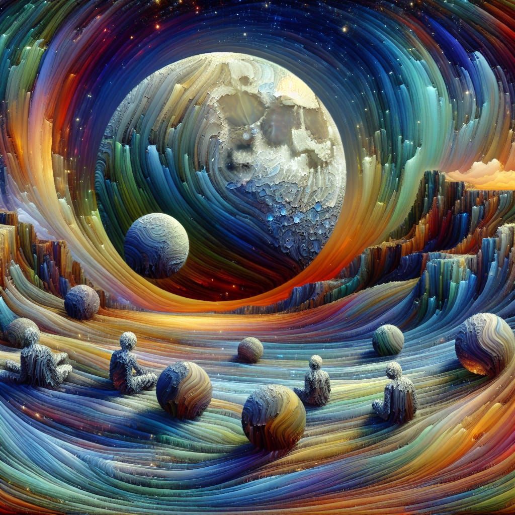 Oracular Sandoil Muse Auppoil Enacts Broken Bits of You and Me Under Fullmoonbow