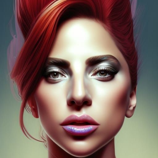 Lady Gaga Portrait in Digital Art Style