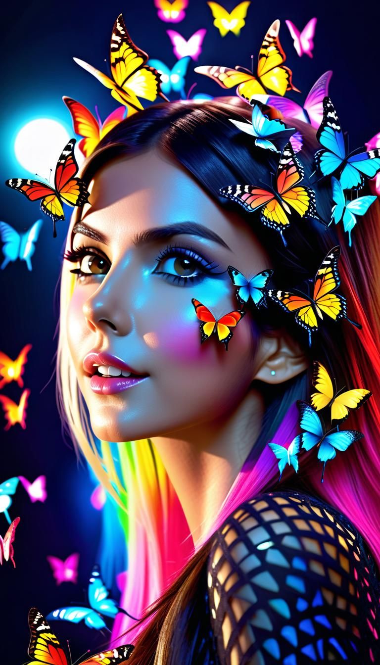 Colorful Butterflies and Victoria Justice in Photorealistic ...
