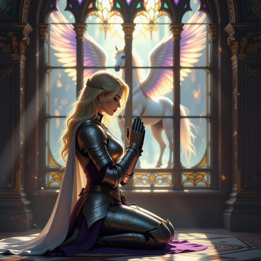 Paladin's Prayer: Dark Fantasy Concept Art