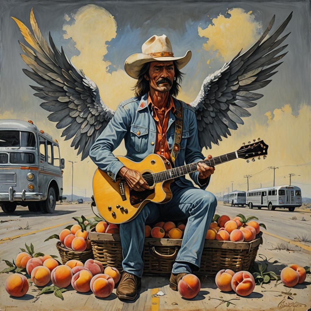 Dickie Betts as Winged Angel in Impressionist Style