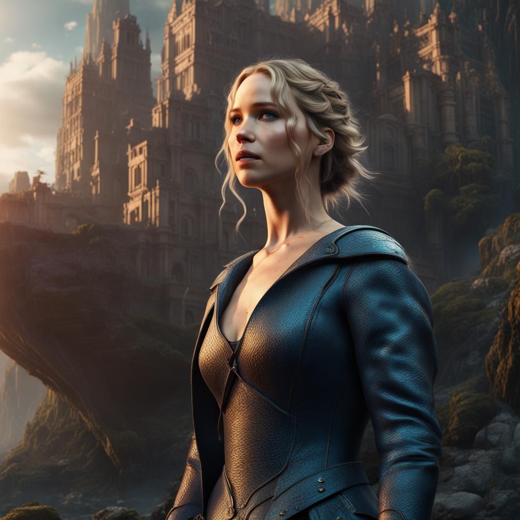 Jennifer Lawrence: Detailed Matte Painting in 8k