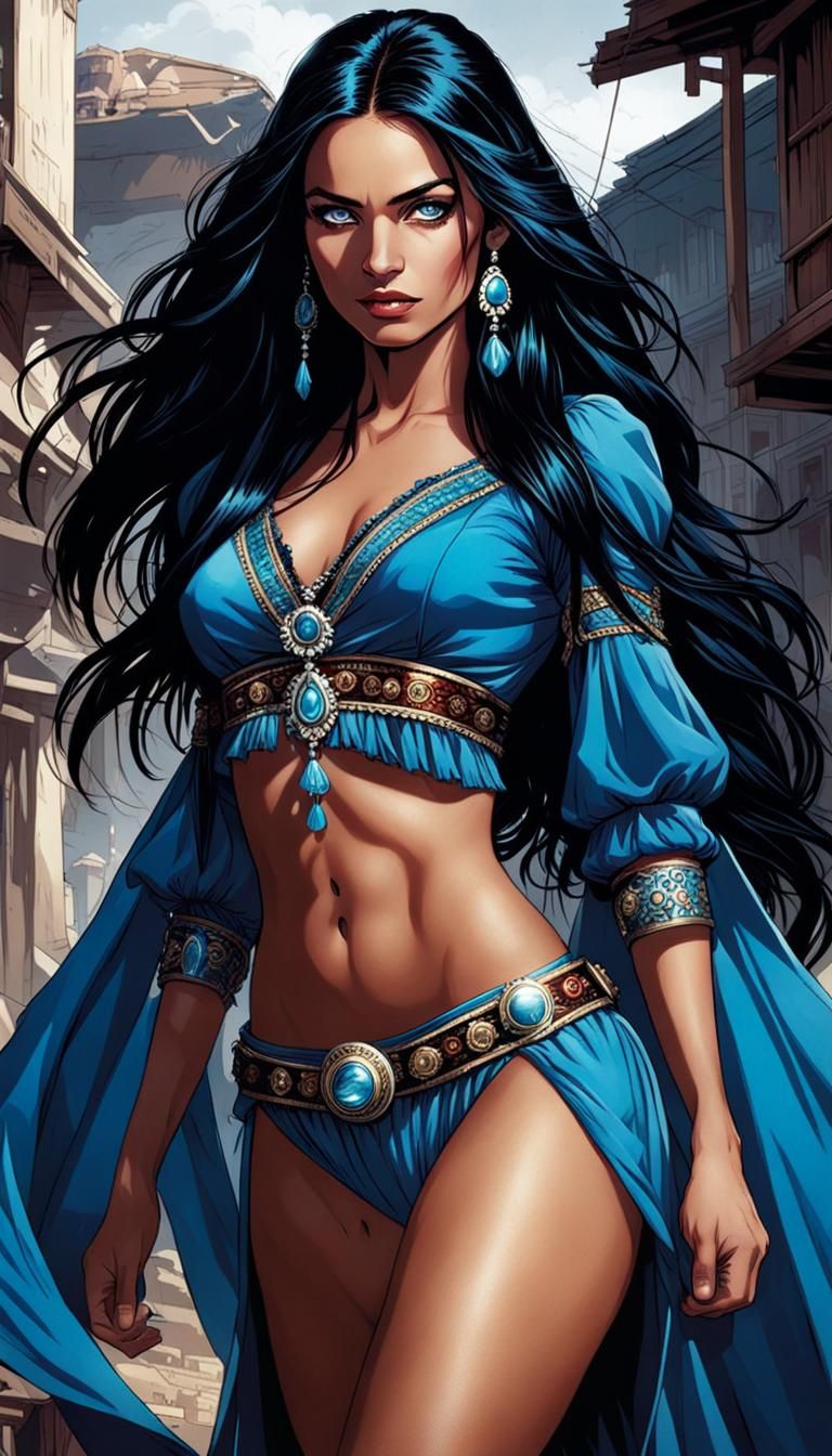 Romanian Woman Portrait in Comic Book Art Style