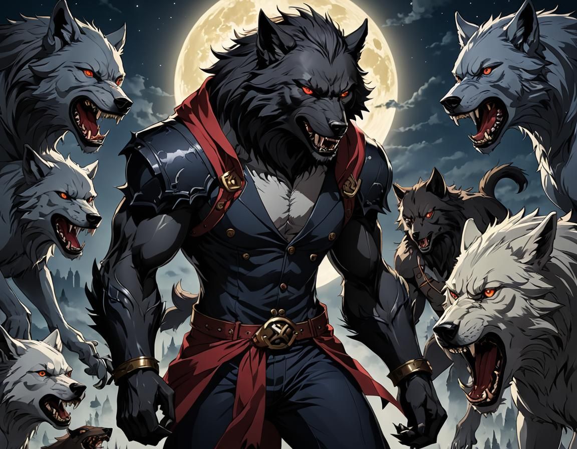 Werewolf Transformation Art in Anime Style