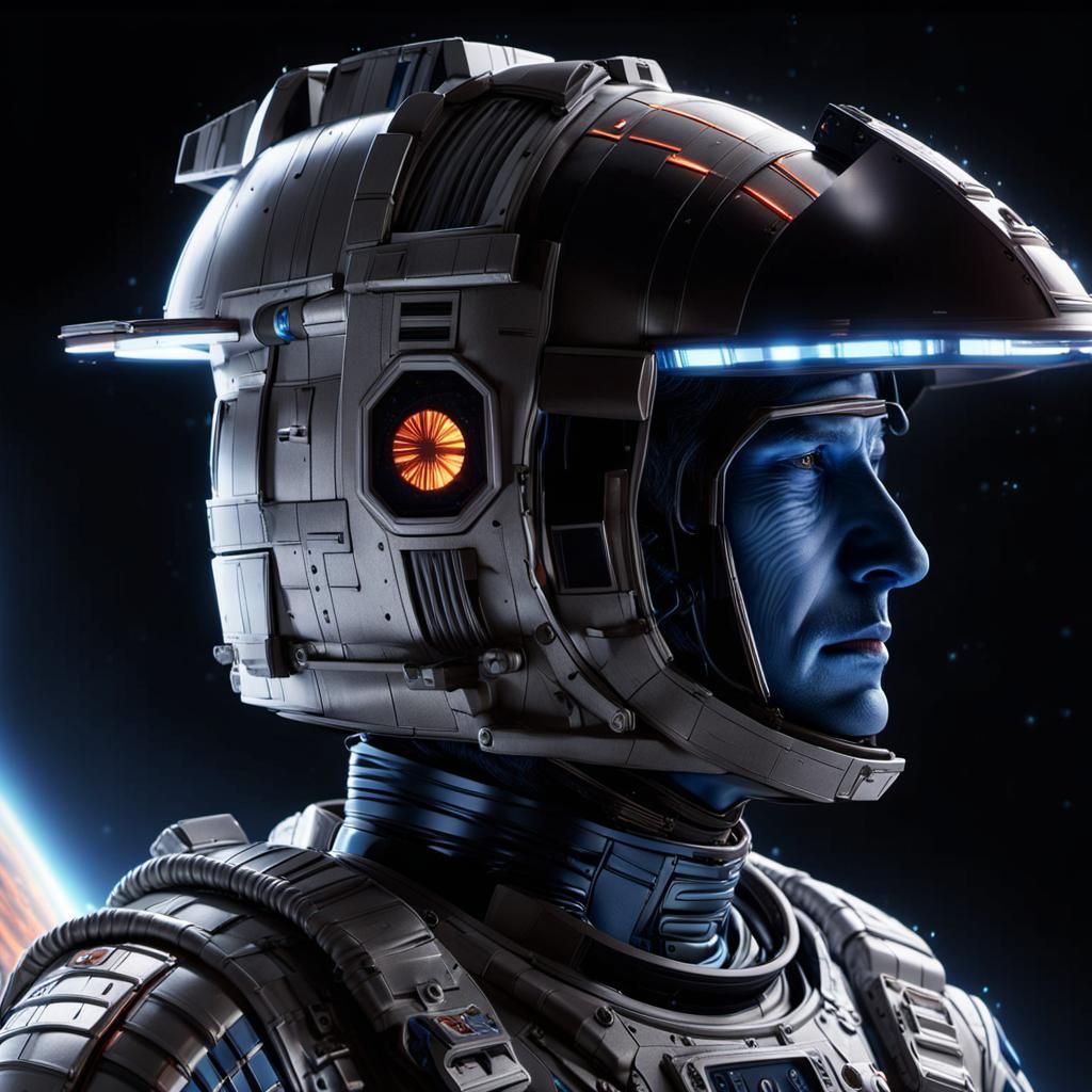 Astronaut in Sci-Fi Digital Art with Neon Lights