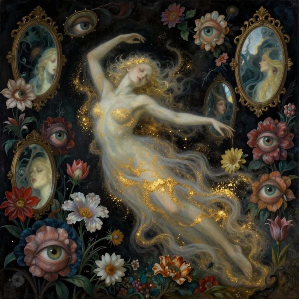 Spectral Figure Dissolving into Golden Dust and Decay