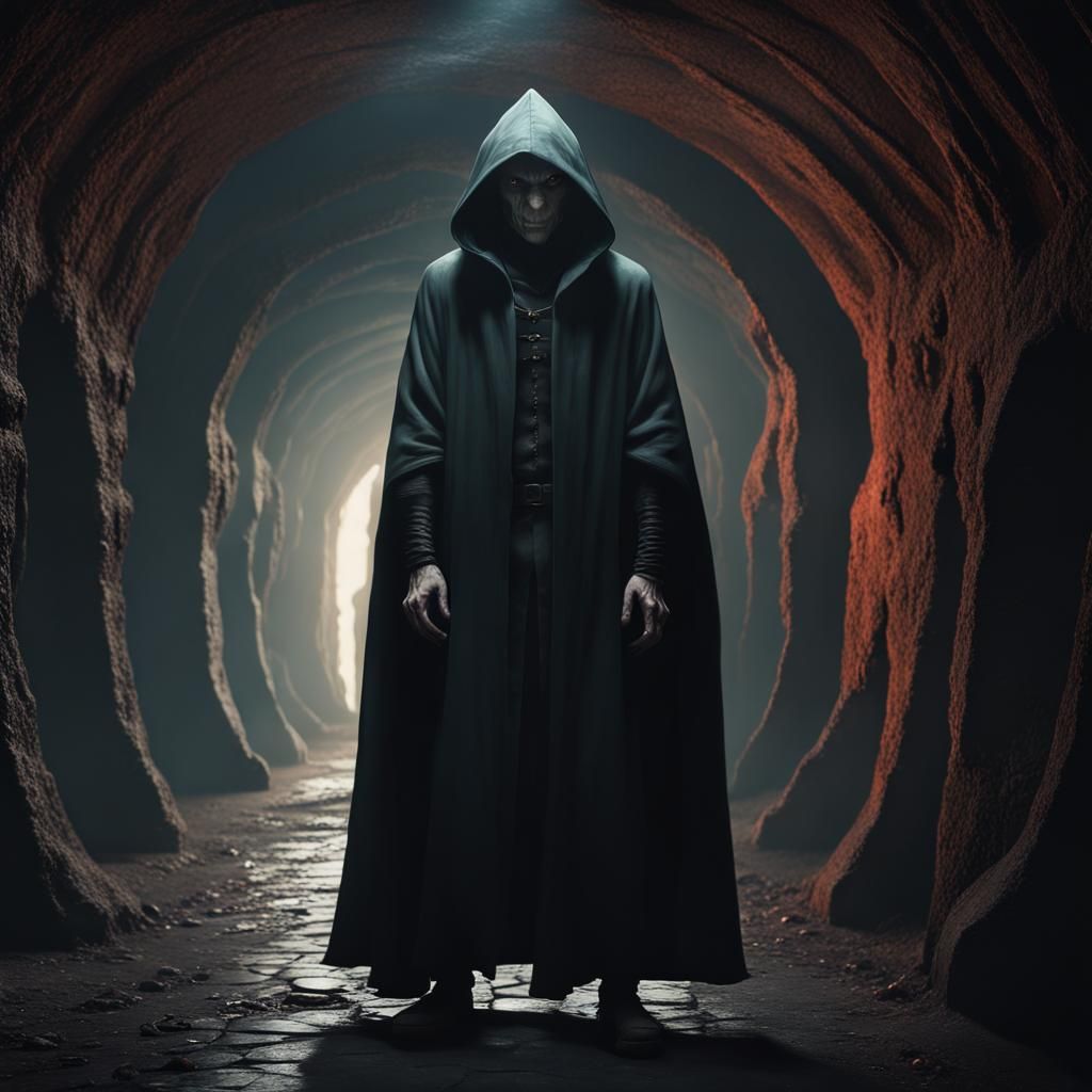 Nosferatu in Underground Tunnel: Detailed Matte Painting