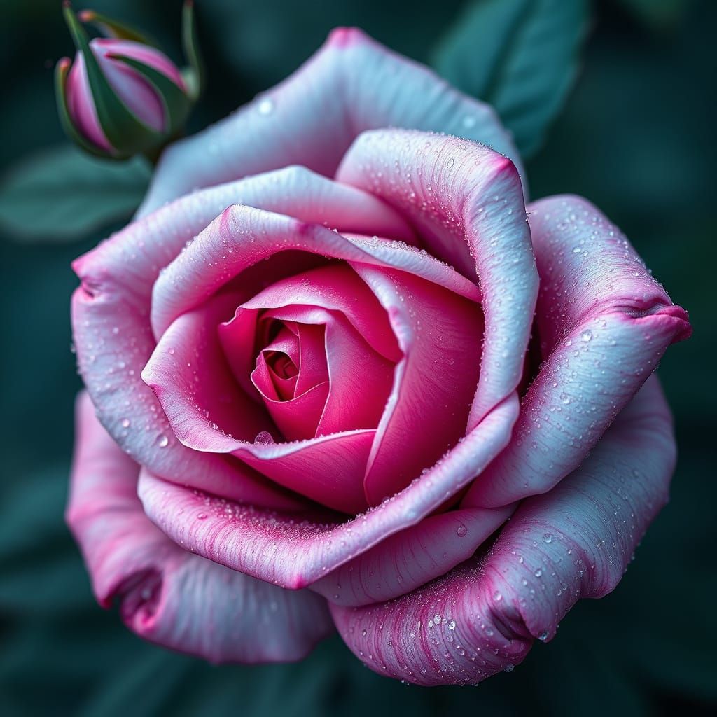 Artistic Rose Teal dew all over