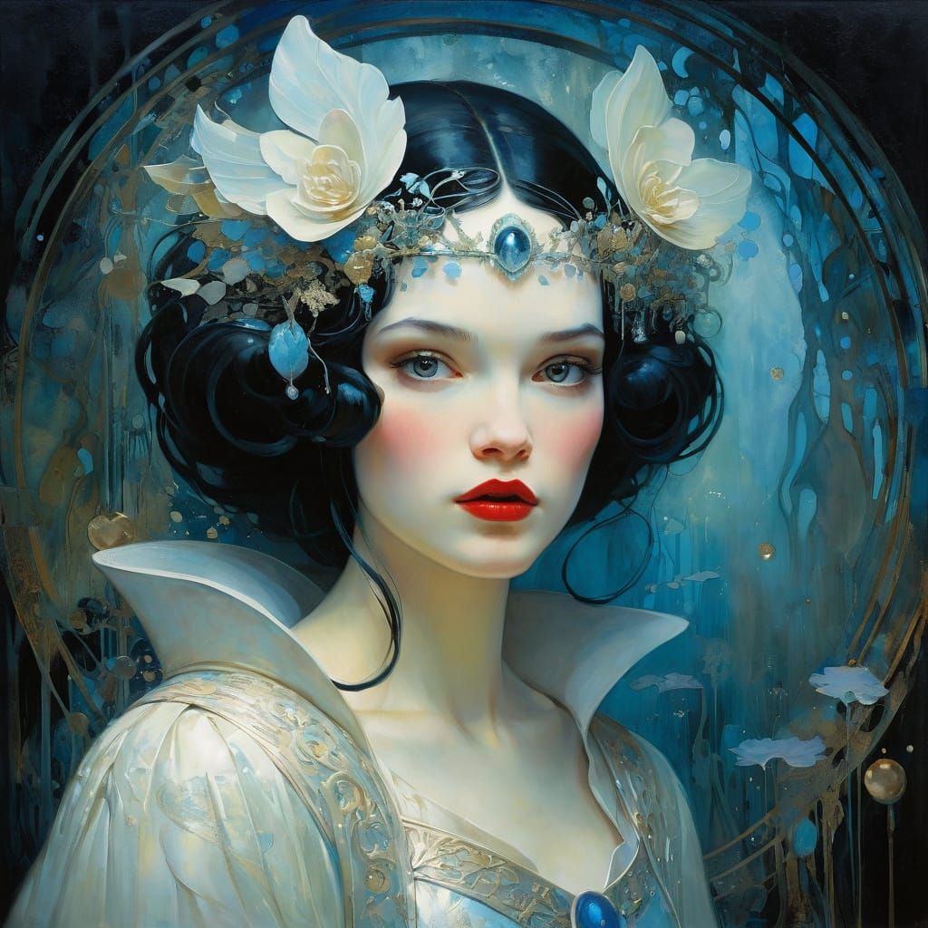 Snow White in Art Nouveau Style