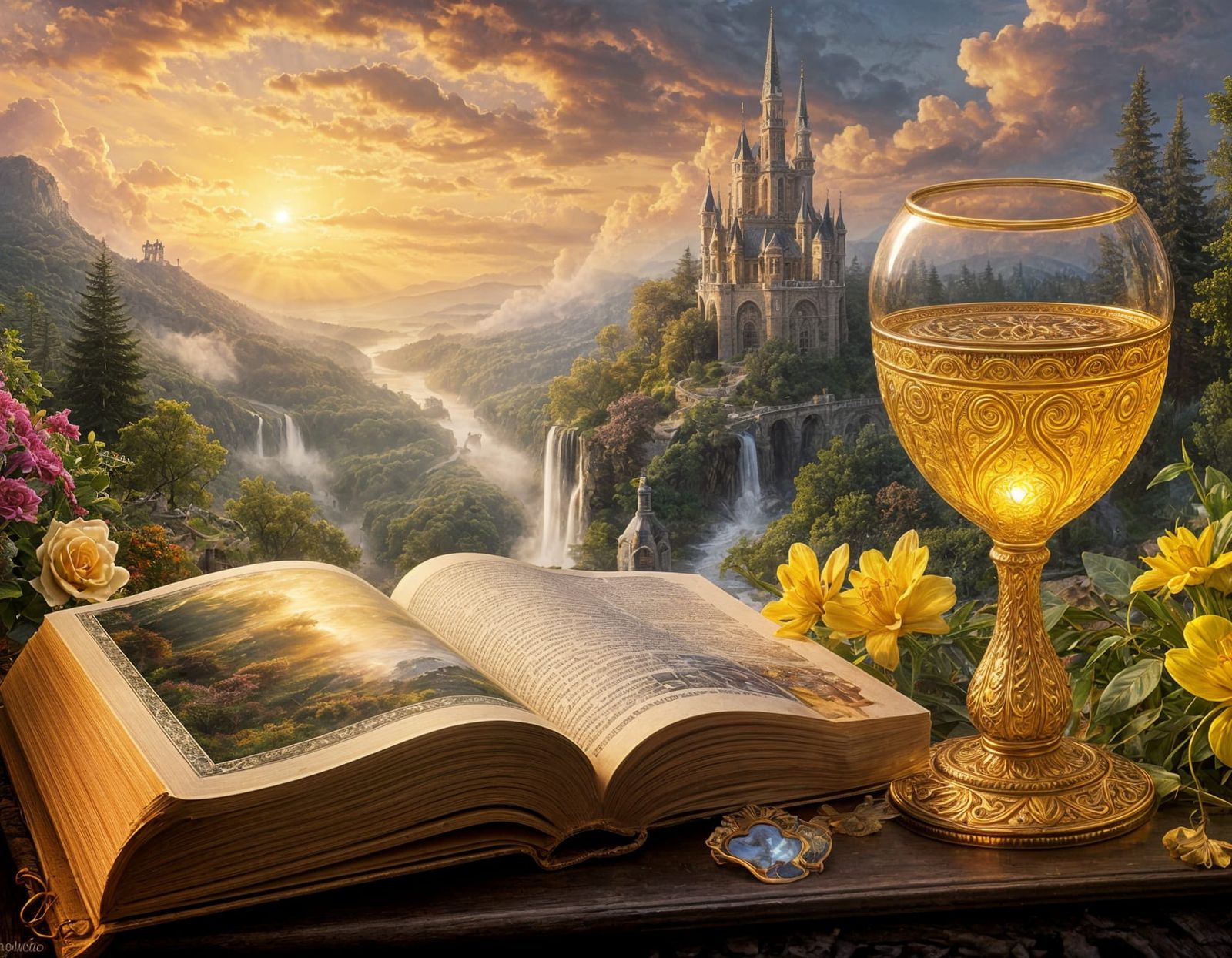 Magical Goblet Unveils a Mystical Fantasy Landscape