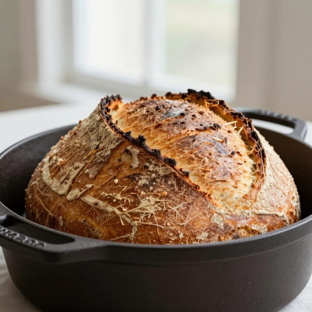 Sourdough Loaf Baked in Dutch Oven