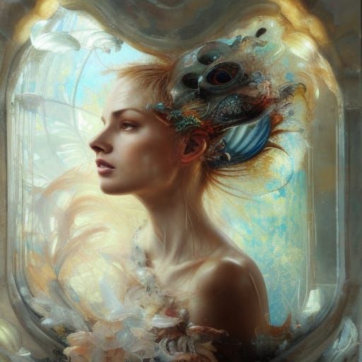 Seashell Impasto Painting with Volumetric Lighting