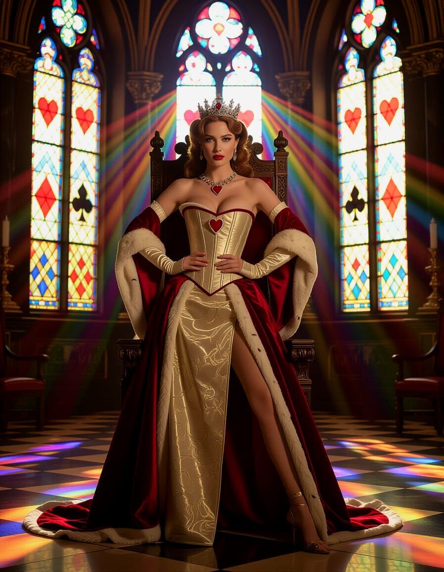 Queen of Hearts Regal Portrait in Grand Hall
