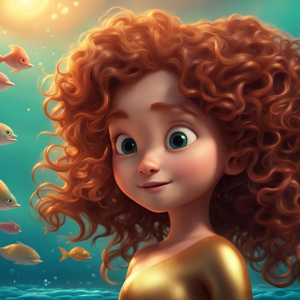 Mia's Mermaid Dream: 3D Digital Art