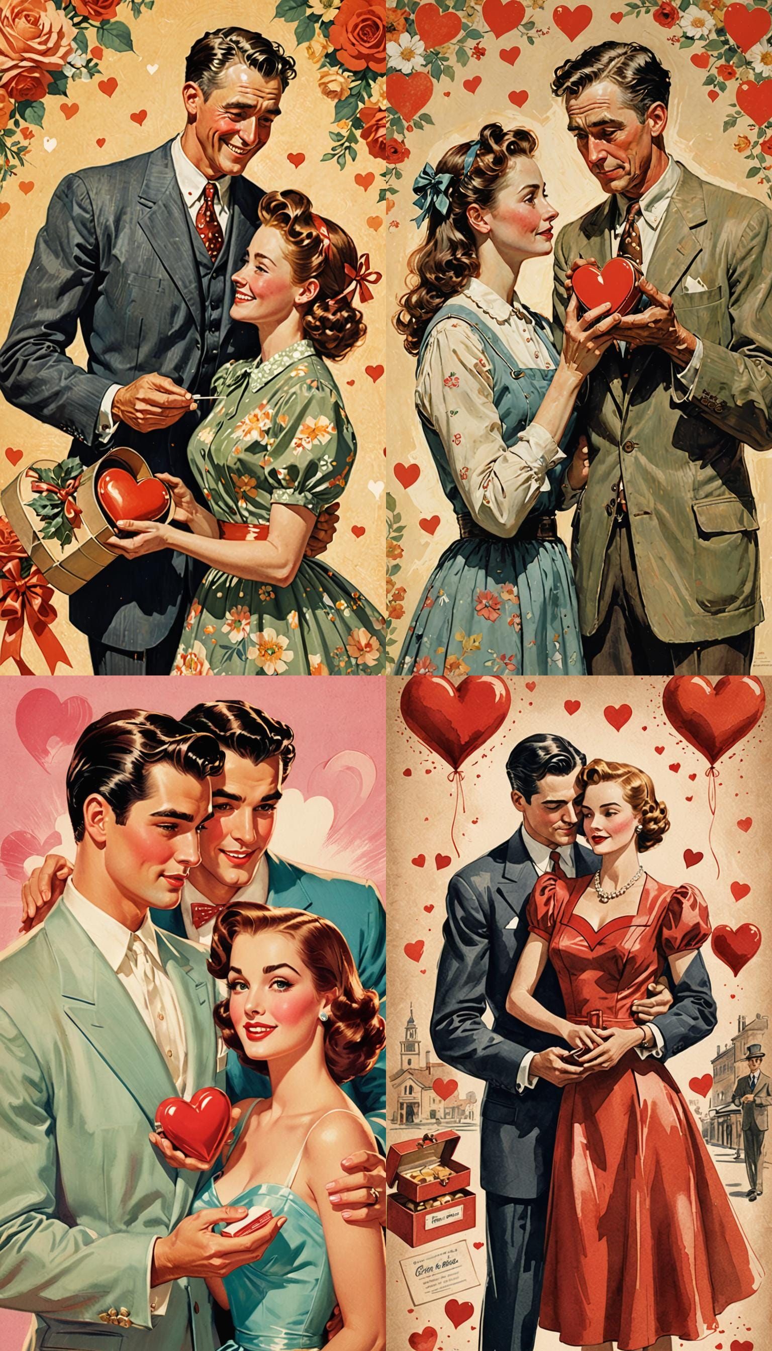 Vintage 40s Valentine's Day Illustration
