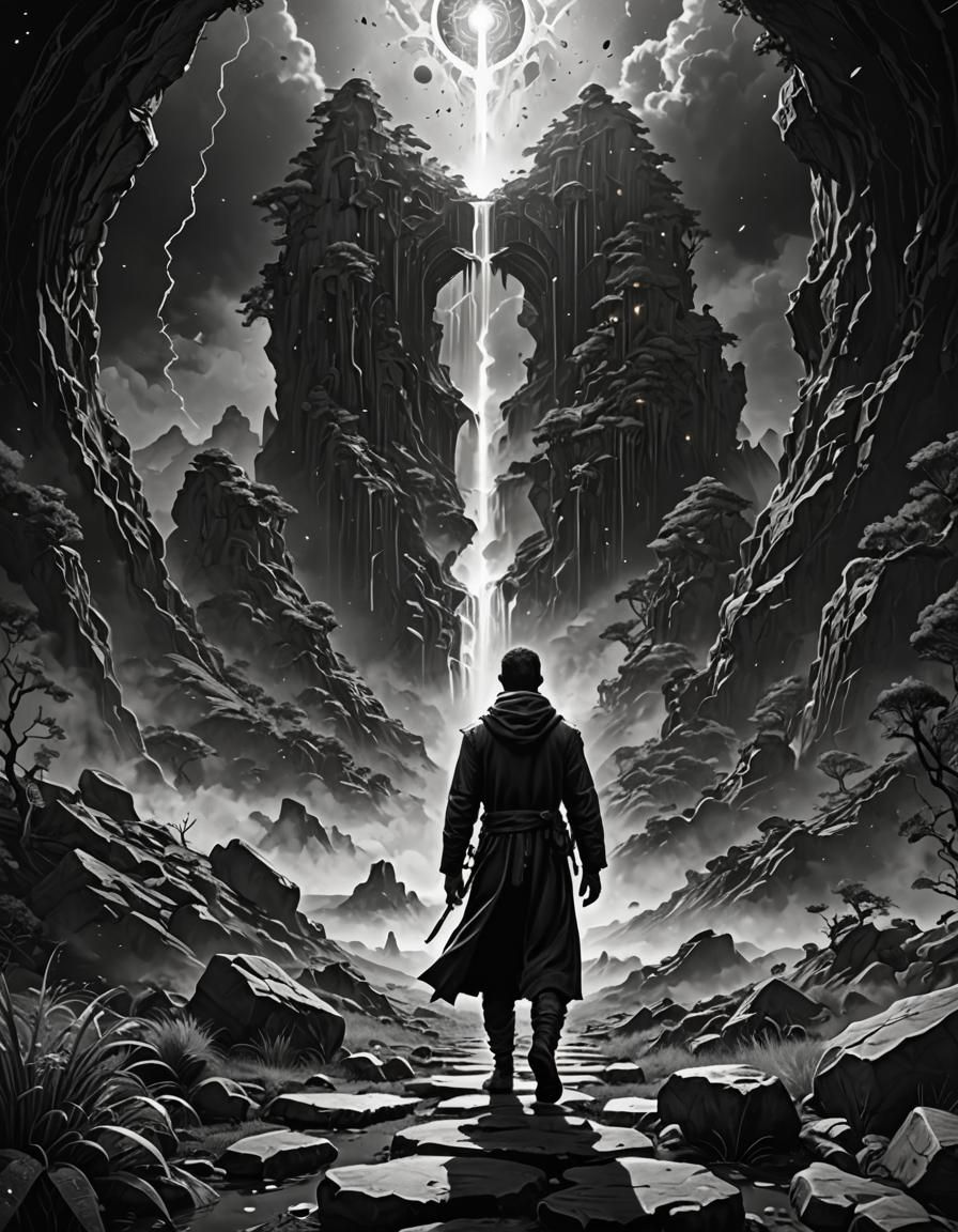 Monochrome Spiritual Path to Higher Realms