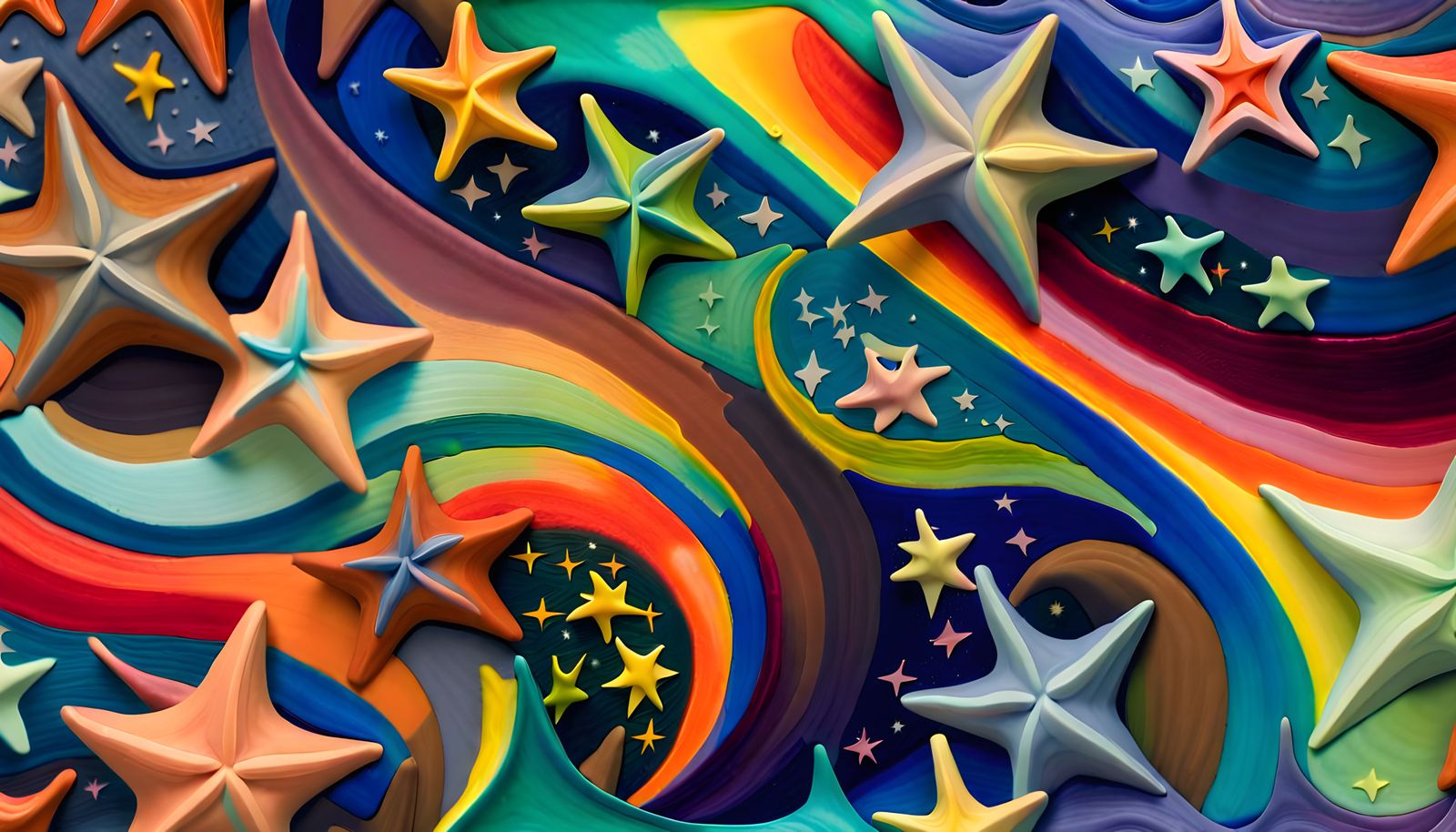 Variegated Star Cluster Formation as Impasto Painting