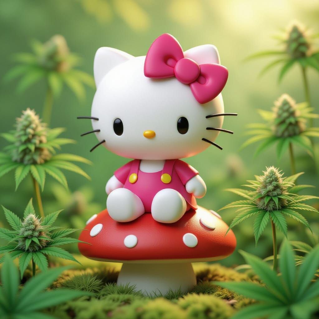 Hello Kitty Cartoon in 3D Style