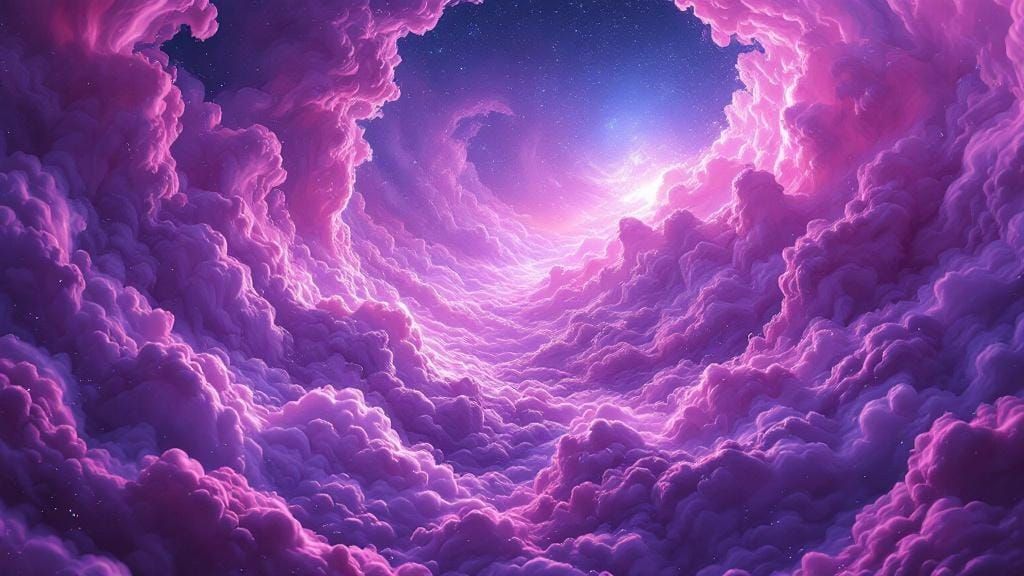 Cosmic Mists with Faint Blue Stars: Digital Painting